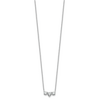 14k White Gold 1 3/8 carat Lab Grown Diamond VS/SI+ G+ Complete 16 inch Three Stone Heart Center Necklace