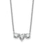 14k White Gold 1 3/8 carat Lab Grown Diamond VS/SI+ G+ Complete 16 inch Three Stone Heart Center Necklace