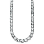 14k White Gold 100 3/4 carat Lab Grown Diamond VS+ F+ Complete Round 20 inch Graduated Tennis Necklace