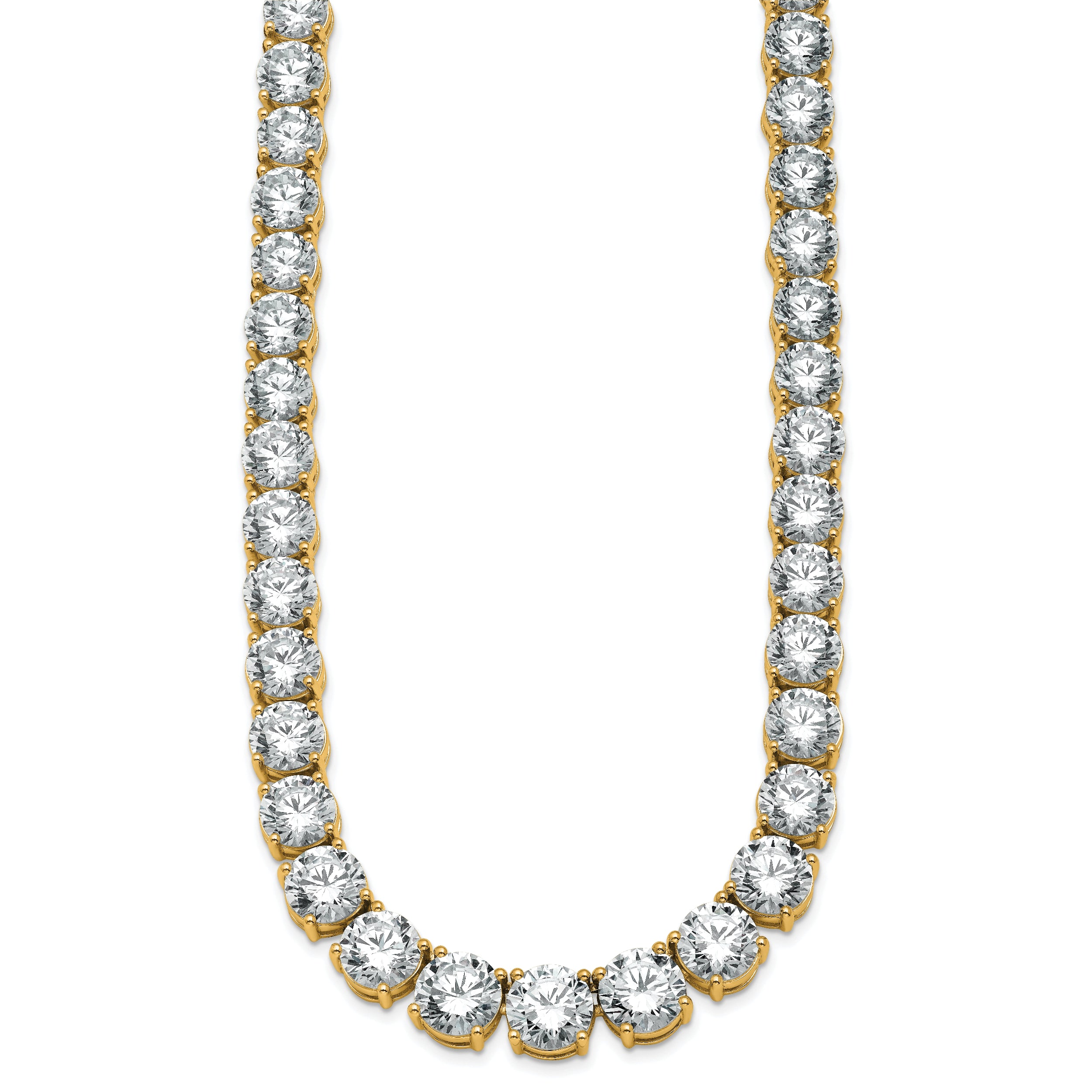 14k 100 3/4 carat Lab Grown Diamond VS/SI+ G+ Complete Round 20 inch Graduated Tennis Necklace