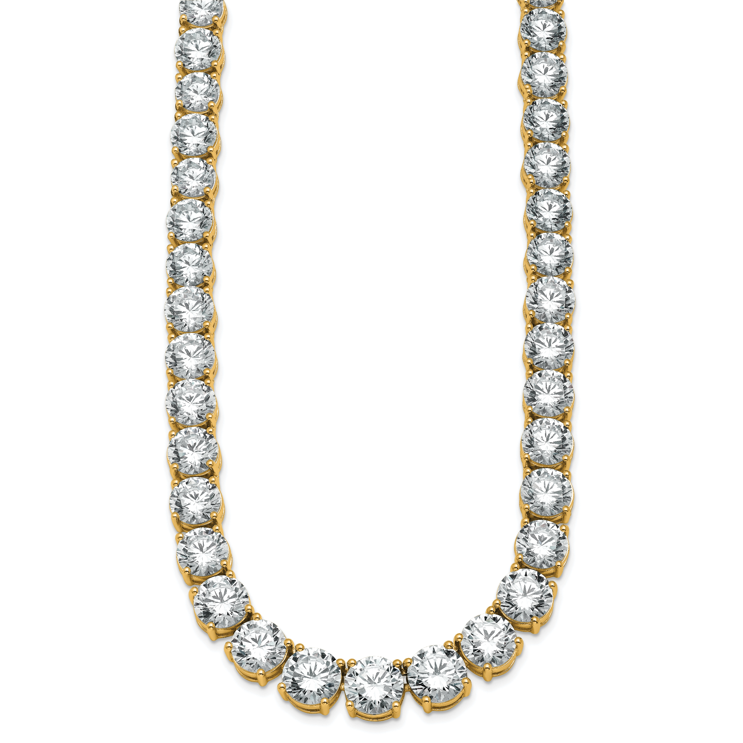 14k 100 3/4 carat Lab Grown Diamond VS/SI+ G+ Complete Round 20 inch Graduated Tennis Necklace