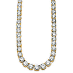 14k 100 3/4 carat Lab Grown Diamond VS/SI+ G+ Complete Round 20 inch Graduated Tennis Necklace