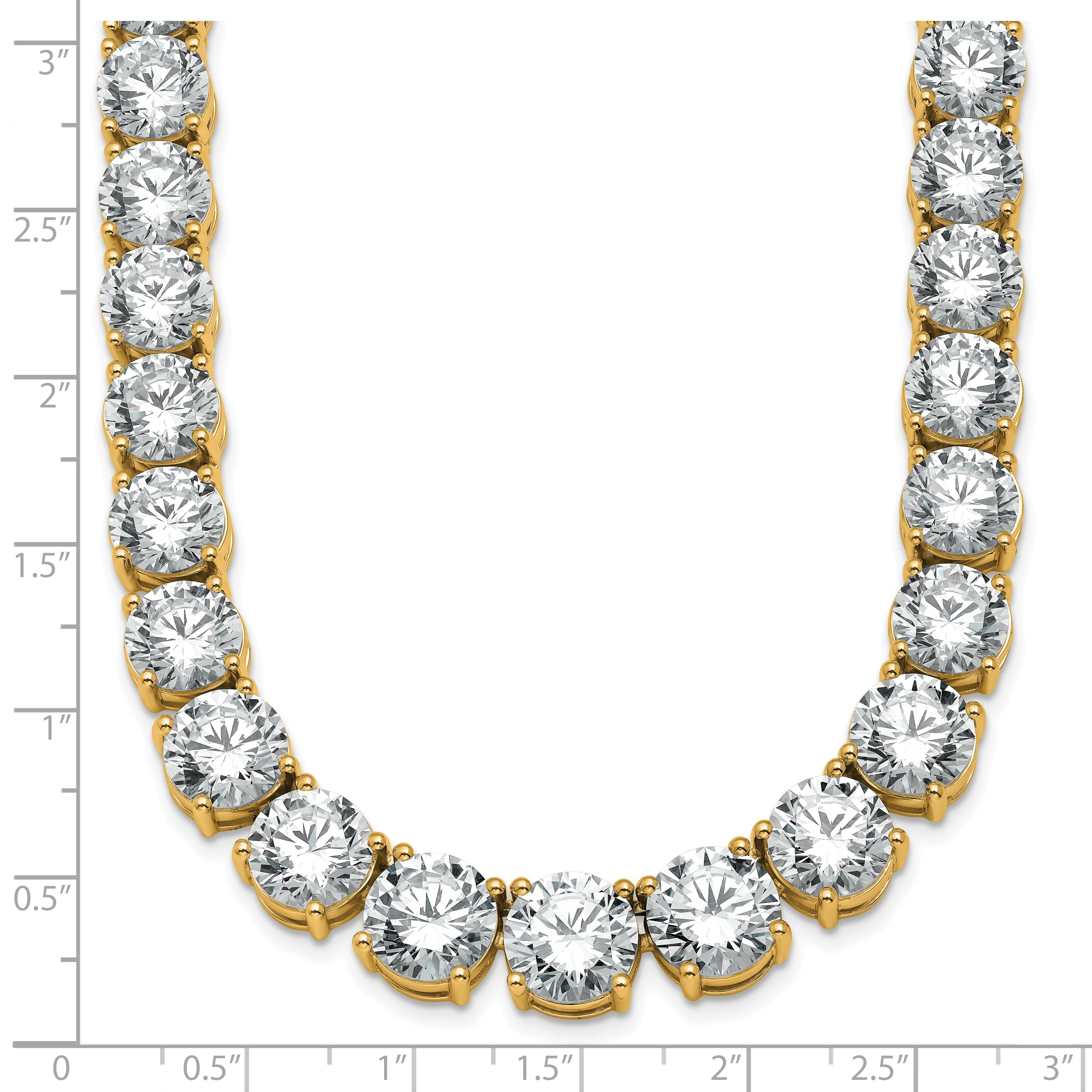 14k 100 3/4 carat Lab Grown Diamond VS+ F+ Complete Round 20 inch Graduated Tennis Necklace