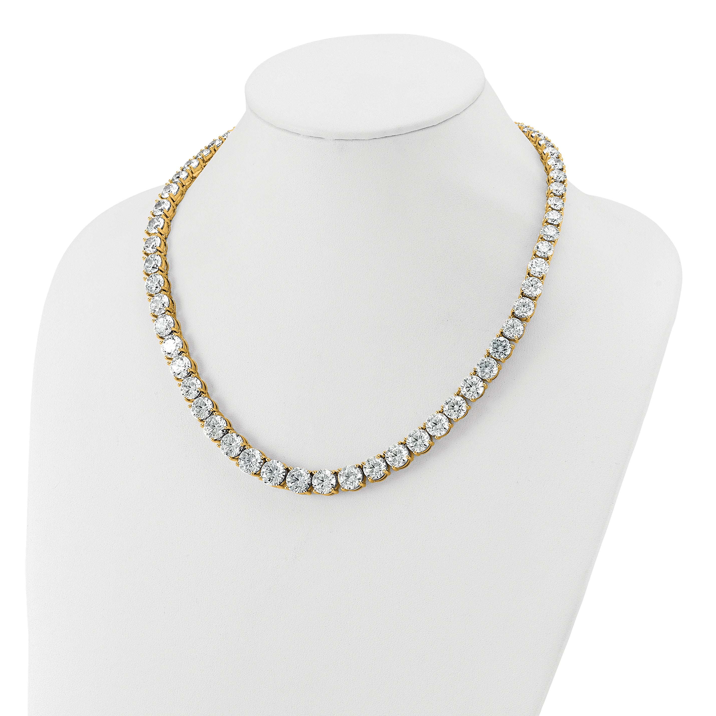 14k 100 3/4 carat Lab Grown Diamond VS+ F+ Complete Round 20 inch Graduated Tennis Necklace