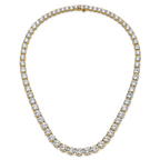 14k 100 3/4 carat Lab Grown Diamond VS+ F+ Complete Round 20 inch Graduated Tennis Necklace