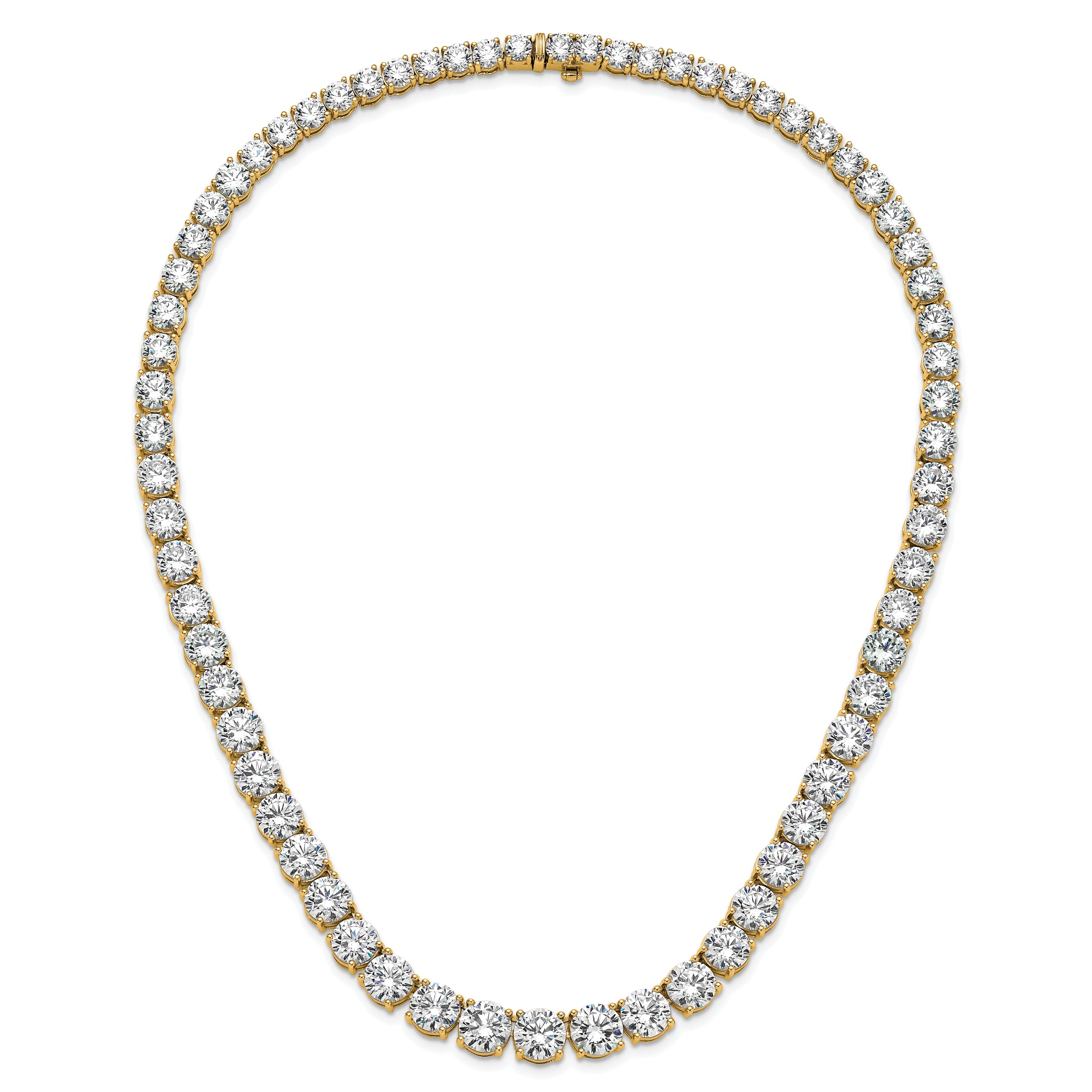 14k 100 3/4 carat Lab Grown Diamond VS/SI+ G+ Complete Round 20 inch Graduated Tennis Necklace