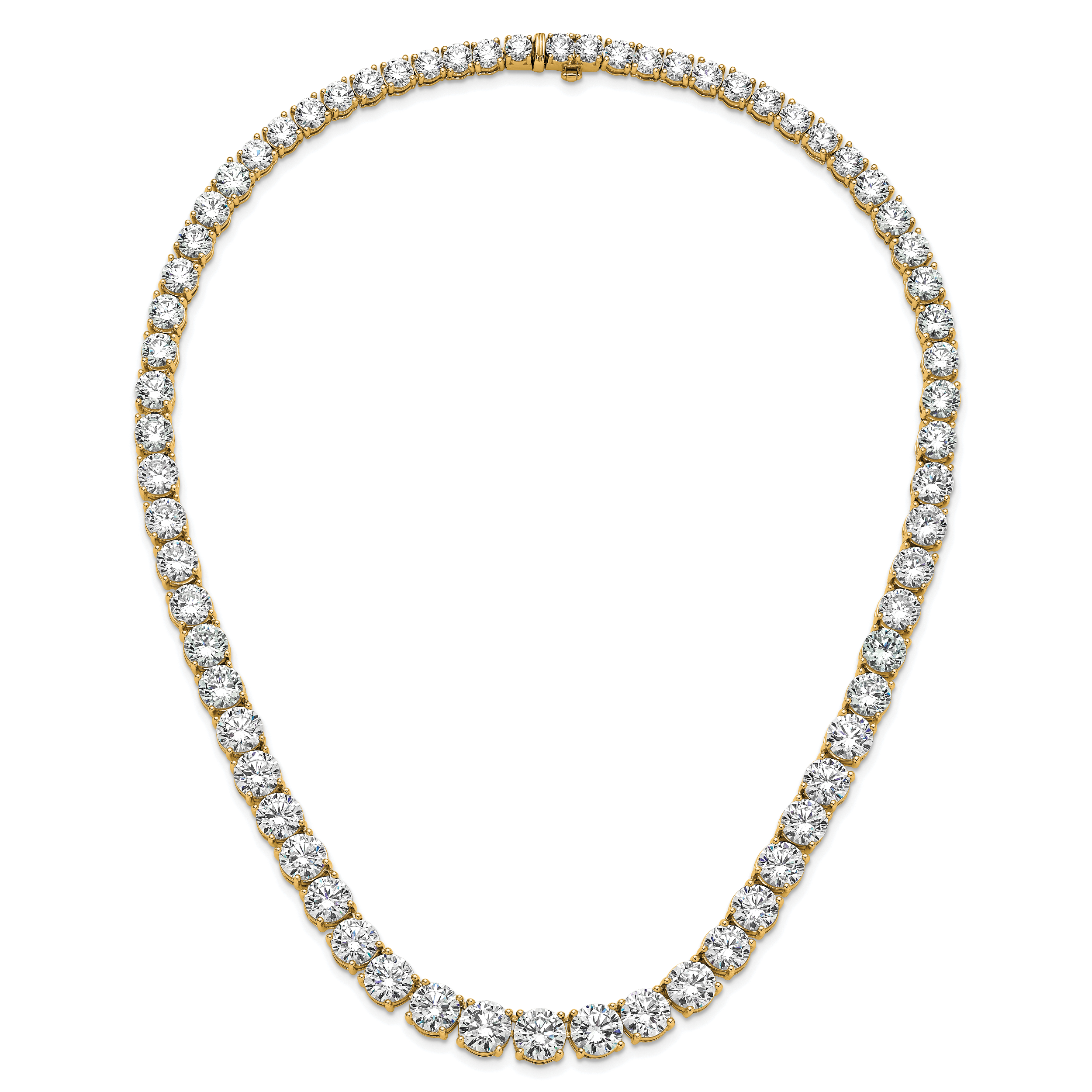 14k 100 3/4 carat Lab Grown Diamond VS/SI+ G+ Complete Round 20 inch Graduated Tennis Necklace