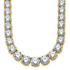 14k 100 3/4 carat Lab Grown Diamond VS+ F+ Complete Round 20 inch Graduated Tennis Necklace