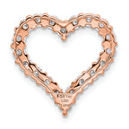 14k Rose Gold 1 carat Lab Grown Diamond VS/SI+ G+ Complete Heart Chain Slide Pendant