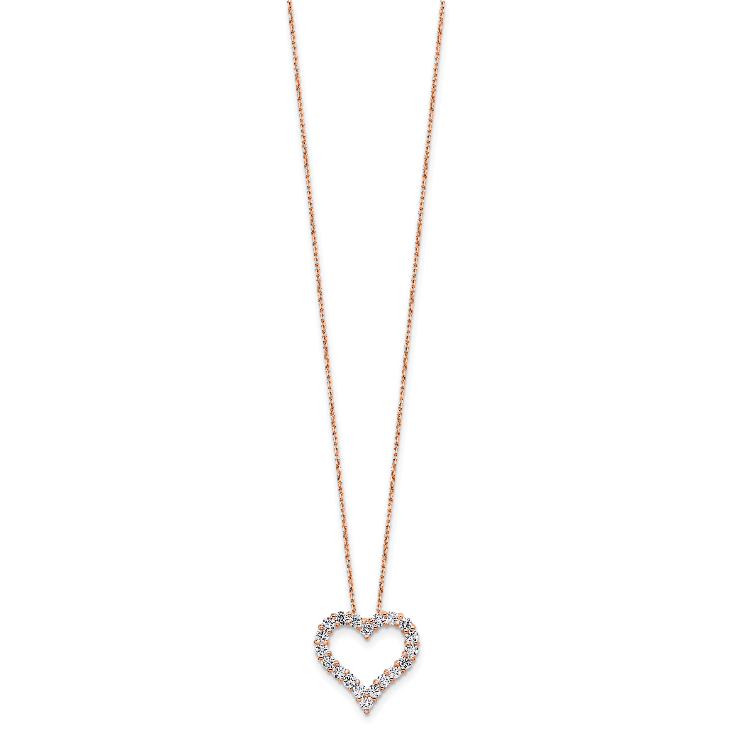14k Rose Gold 1 carat Lab Grown Diamond VS/SI+ G+ Complete 18 inch Heart Pendant Necklace Secondary image