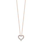 14k Rose Gold 1 carat Lab Grown Diamond VS/SI+ G+ Complete 18 inch Heart Pendant Necklace