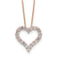 14k Rose Gold 1 carat Lab Grown Diamond VS/SI+ G+ Complete 18 inch Heart Pendant Necklace