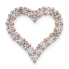 14k Rose Gold 1 carat Lab Grown Diamond VS/SI+ G+ Complete Heart Chain Slide Pendant