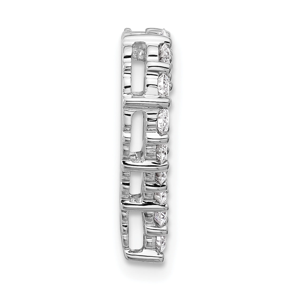 14k White Gold 1 carat Lab Grown Diamond VS/SI+ G+ Complete Heart Chain Slide Pendant Secondary image
