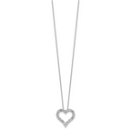 14k White Gold 1 carat Lab Grown Diamond VS/SI+ G+ Complete 18 inch Heart Pendant Necklace