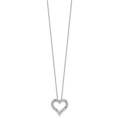 14k White Gold 1 carat Lab Grown Diamond VS/SI+ G+ Complete 18 inch Heart Pendant Necklace