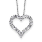 14k White Gold 1 carat Lab Grown Diamond VS/SI+ G+ Complete 18 inch Heart Pendant Necklace