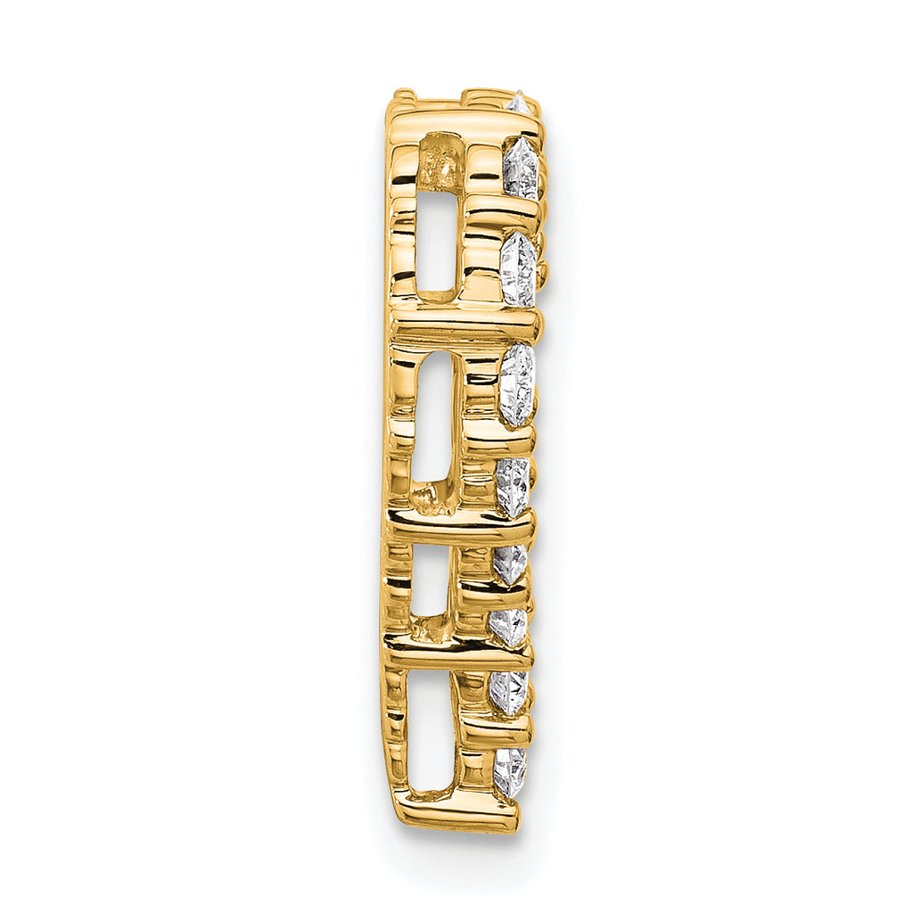 14k 1 carat Lab Grown Diamond VS/SI+ G+ Complete Heart Chain Slide Pendant