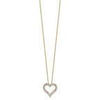 14k 1 carat Lab Grown Diamond VS/SI+ G+ Complete 18 inch Heart Pendant Necklace