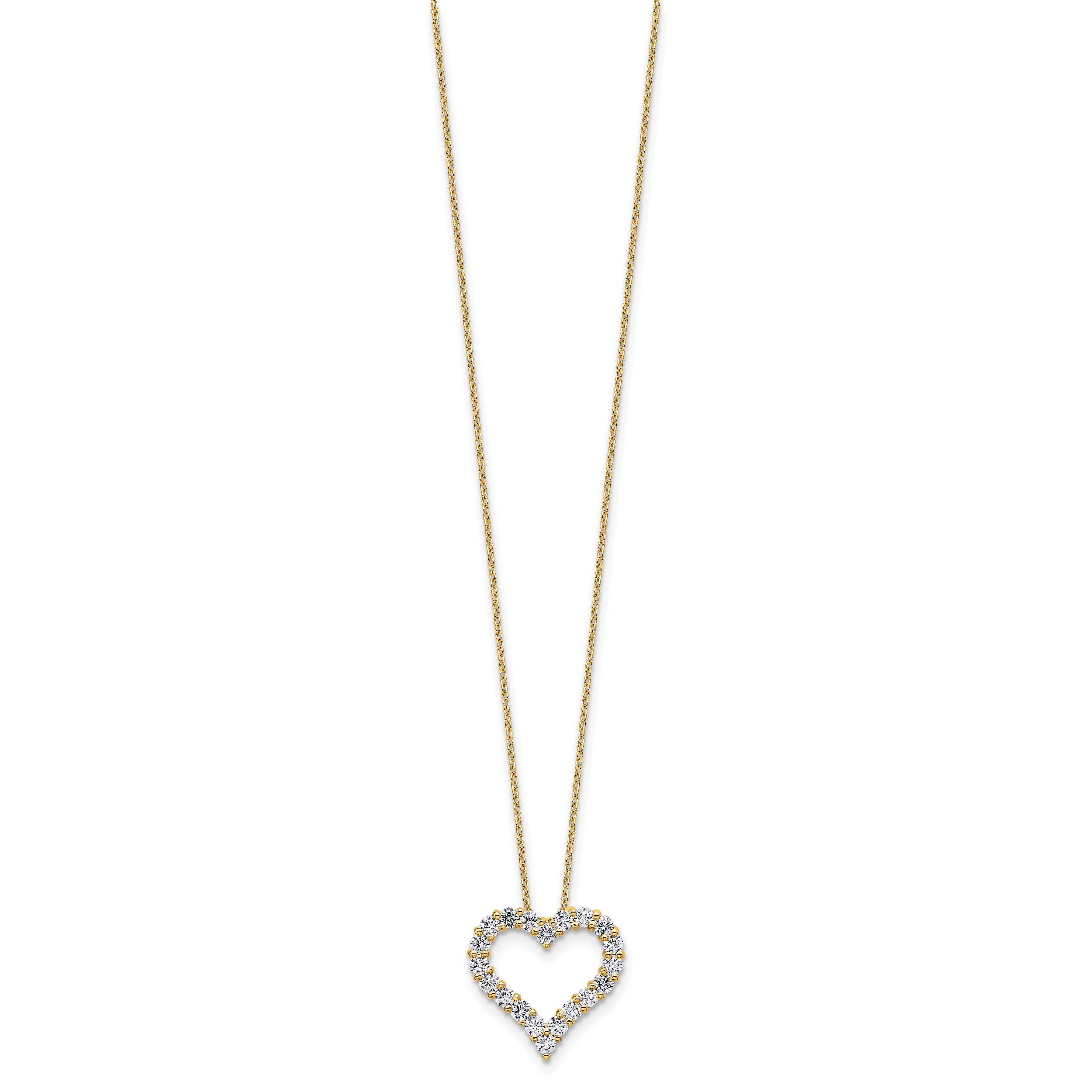 14k 1 carat Lab Grown Diamond VS/SI+ G+ Complete 18 inch Heart Pendant Necklace