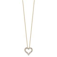 14k 1 carat Lab Grown Diamond VS/SI+ G+ Complete 18 inch Heart Pendant Necklace