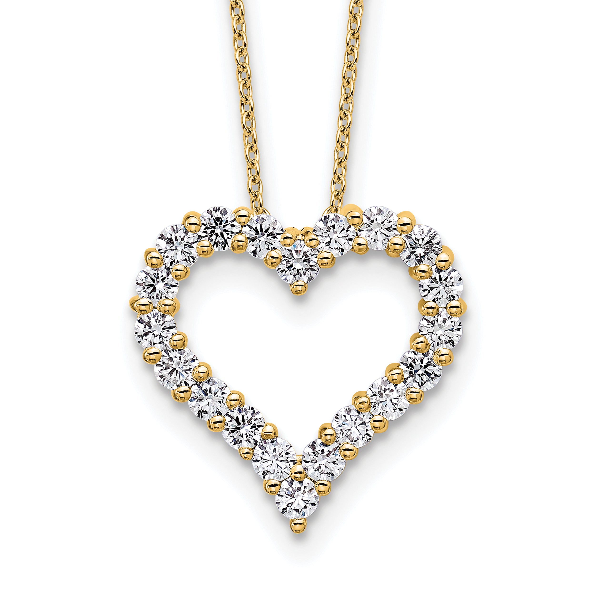 14k 1 carat Lab Grown Diamond VS/SI+ G+ Complete 18 inch Heart Pendant Necklace Main image
