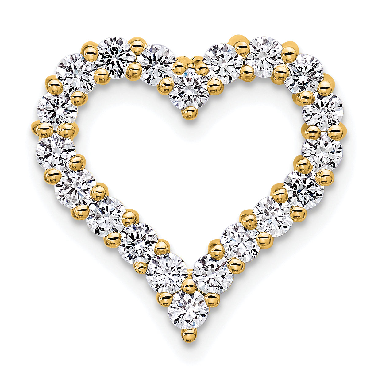 14k 1 carat Lab Grown Diamond VS/SI+ G+ Complete Heart Chain Slide Pendant