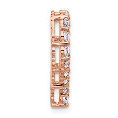 14k Rose Gold 1 1/2 carat Lab Grown Diamond VS/SI+ G+ Complete Heart Chain Slide Pendant