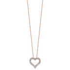 14k Rose Gold 1 1/2 carat Lab Grown Diamond VS/SI+ G+ Complete 18 inch Heart Pendant Necklace