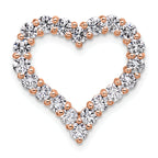 14k Rose Gold 1 1/2 carat Lab Grown Diamond VS/SI+ G+ Complete Heart Chain Slide Pendant