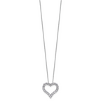 14k White Gold 1 1/2 carat Lab Grown Diamond VS/SI+ G+ Complete 18 inch Heart Pendant Necklace