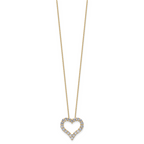14k 1 1/2 carat Lab Grown Diamond VS/SI+ G+ Complete 18 inch Heart Pendant Necklace