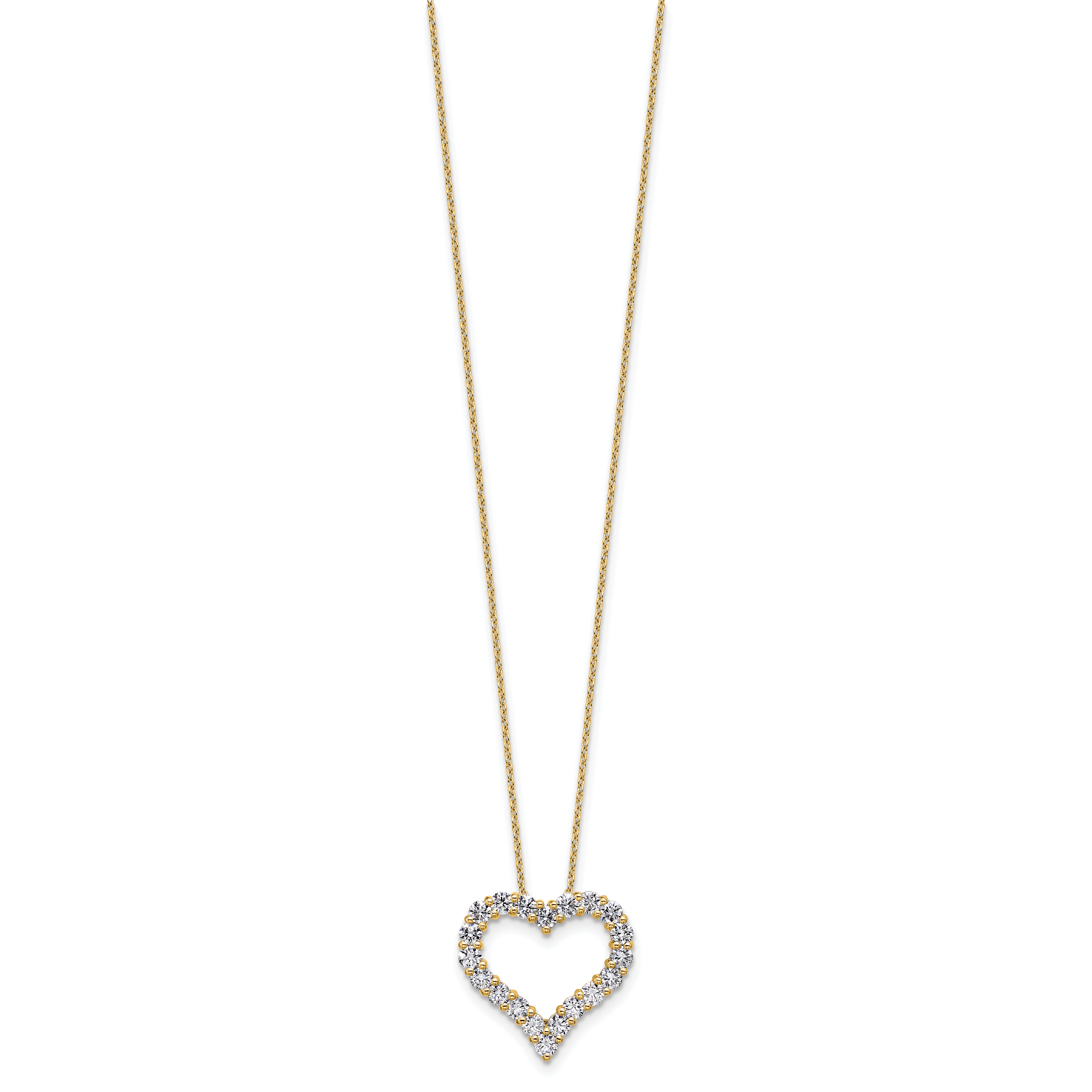 14k 1 1/2 carat Lab Grown Diamond VS/SI+ G+ Complete 18 inch Heart Pendant Necklace