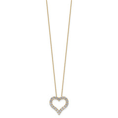 14k 1 1/2 carat Lab Grown Diamond VS/SI+ G+ Complete 18 inch Heart Pendant Necklace