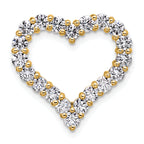 14k 1 1/2 carat Lab Grown Diamond VS/SI+ G+ Complete Heart Chain Slide Pendant