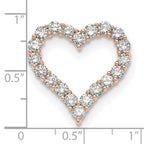 14k Rose Gold 2 carat Lab Grown Diamond VS/SI+ G+ Complete Heart Chain Slide Pendant