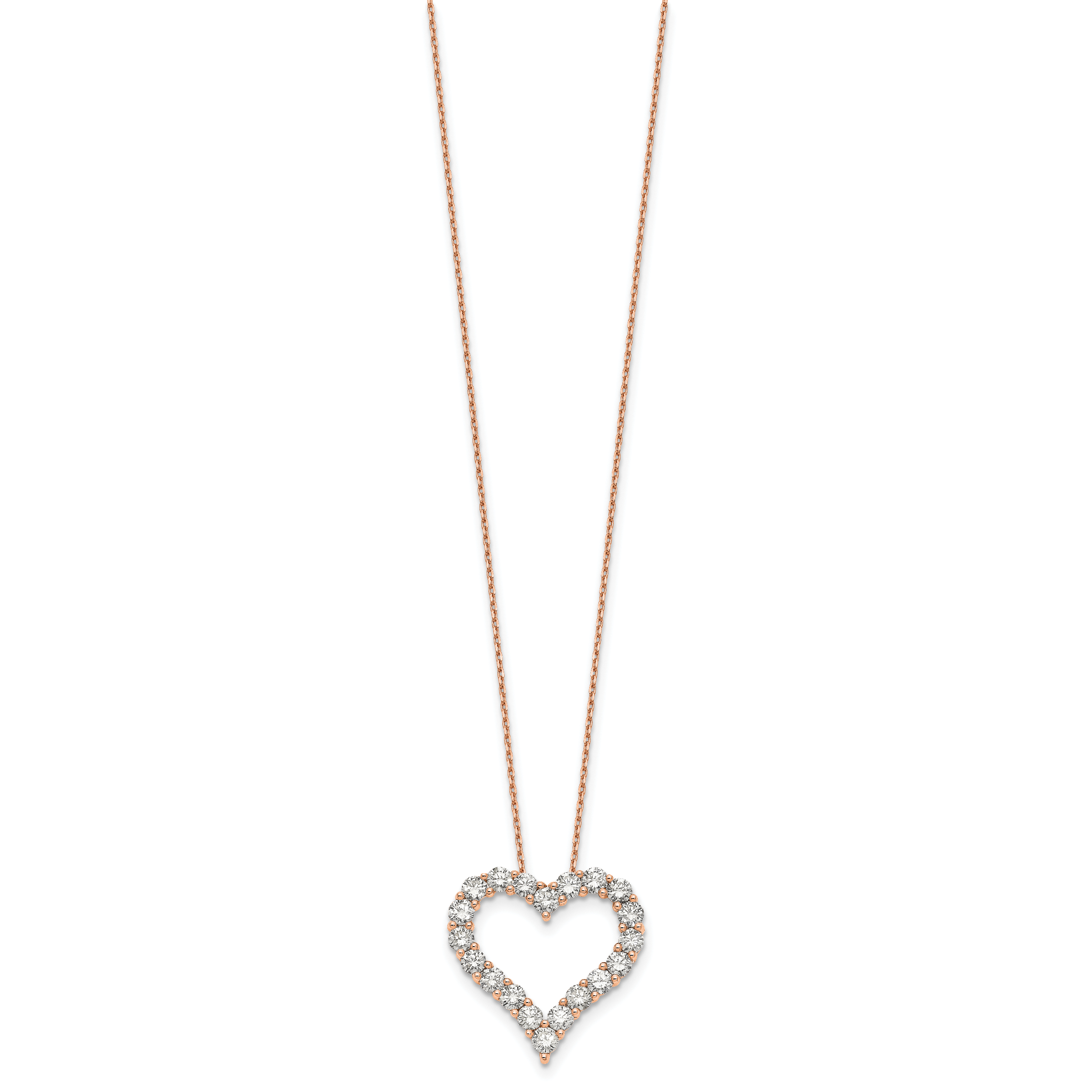 14k Rose Gold 2 carat Lab Grown Diamond VS/SI+ G+ Complete 18 inch Heart Pendant Necklace Secondary image