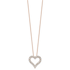 14k Rose Gold 2 carat Lab Grown Diamond VS/SI+ G+ Complete 18 inch Heart Pendant Necklace