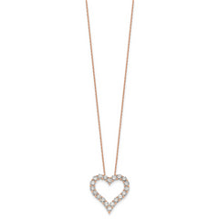 14k Rose Gold 2 carat Lab Grown Diamond VS/SI+ G+ Complete 18 inch Heart Pendant Necklace