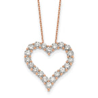 14k Rose Gold 2 carat Lab Grown Diamond VS/SI+ G+ Complete 18 inch Heart Pendant Necklace