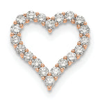 14k Rose Gold 2 carat Lab Grown Diamond VS/SI+ G+ Complete Heart Chain Slide Pendant