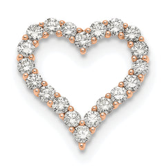 14k Rose Gold 2 carat Lab Grown Diamond VS/SI+ G+ Complete Heart Chain Slide Pendant