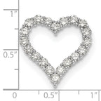 14k White Gold 2 carat Lab Grown Diamond VS/SI+ G+ Complete Heart Chain Slide Pendant