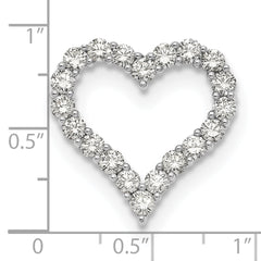 14k White Gold 2 carat Lab Grown Diamond VS/SI+ G+ Complete Heart Chain Slide Pendant