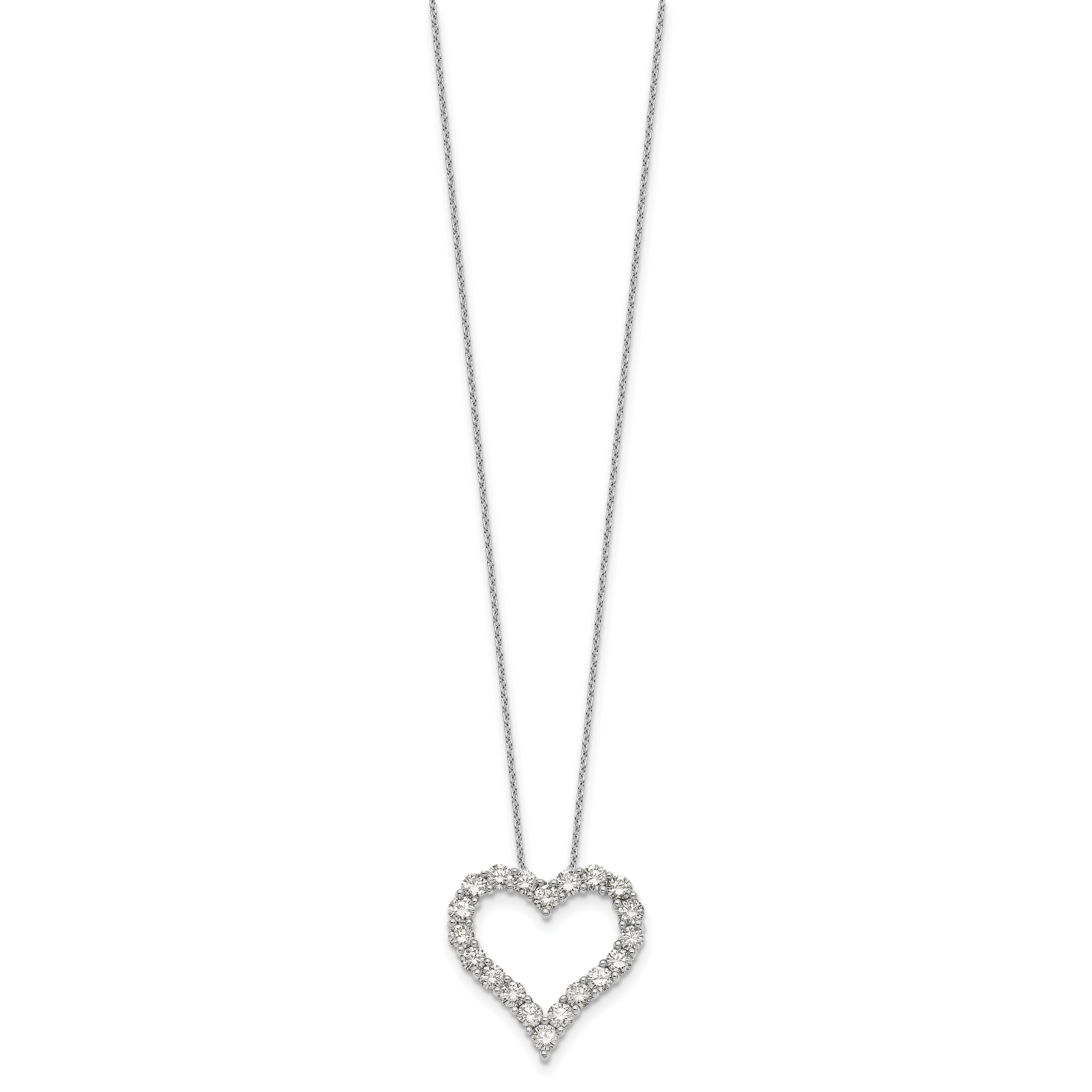 14k White Gold 2 carat Lab Grown Diamond VS/SI+ G+ Complete 18 inch Heart Pendant Necklace Secondary image