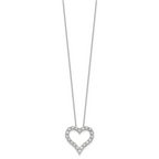 14k White Gold 2 carat Lab Grown Diamond VS/SI+ G+ Complete 18 inch Heart Pendant Necklace