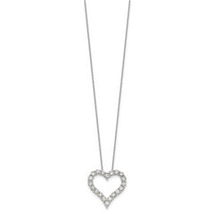 14k White Gold 2 carat Lab Grown Diamond VS/SI+ G+ Complete 18 inch Heart Pendant Necklace