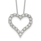 14k White Gold 2 carat Lab Grown Diamond VS/SI+ G+ Complete 18 inch Heart Pendant Necklace