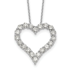 14k White Gold 2 carat Lab Grown Diamond VS/SI+ G+ Complete 18 inch Heart Pendant Necklace
