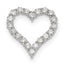 14k White Gold 2 carat Lab Grown Diamond VS+ F+ Complete Heart Chain Slide Pendant